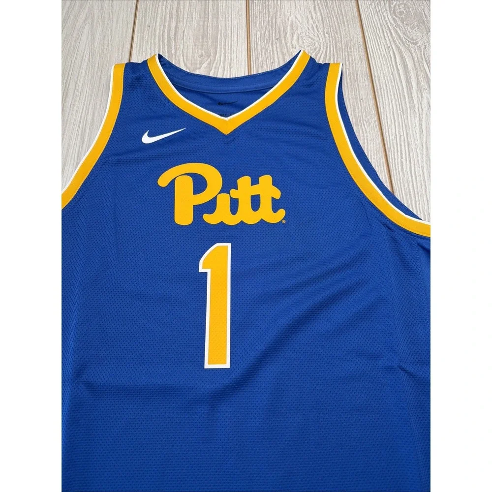 New Nike Youth Pitt Panthers Basketball Jersey Size Kids XL #1 Blue Gold